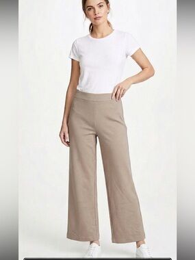 Jules & Leopold Cropped Wide Leg Beige Knit Pants